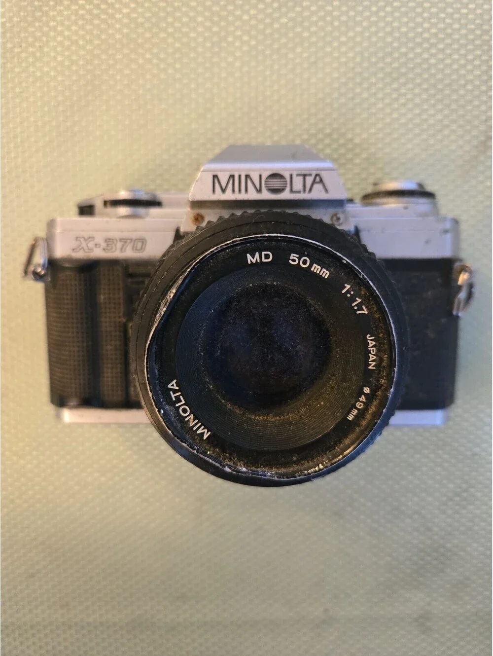 Vintage Minolta X-370 35mm SLR Camera with MD 50mm f/1.7 Lens Untested
